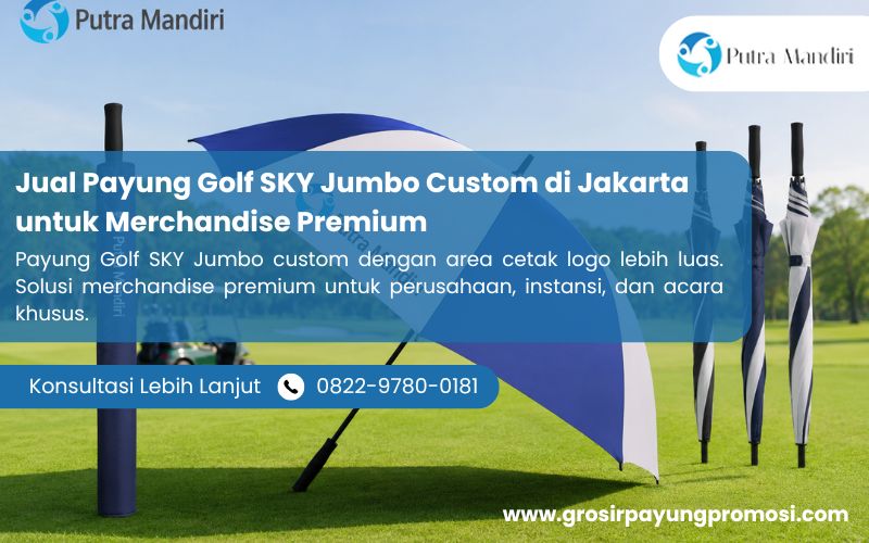 Jual Payung Golf SKY Jumbo Custom di Jakarta untuk Merchandise Premium