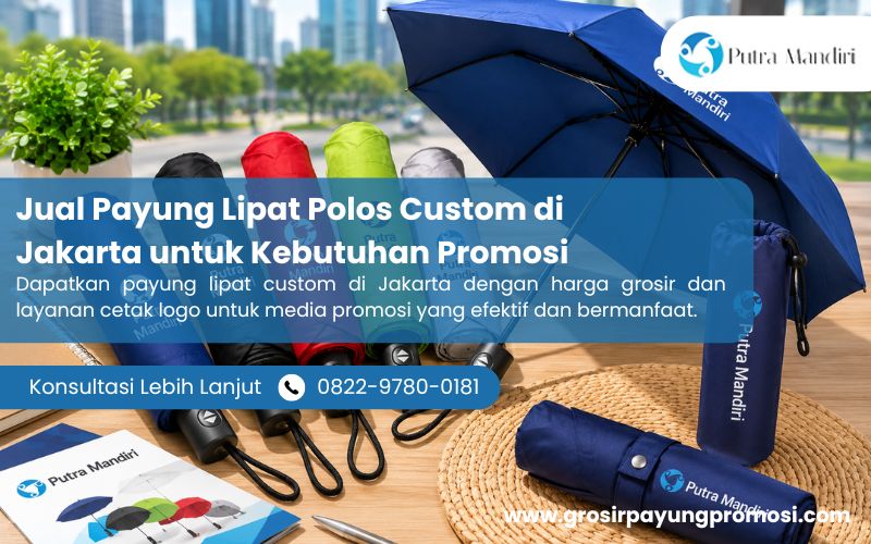 Jual Payung Lipat Polos Custom di Jakarta untuk Kebutuhan Promosi