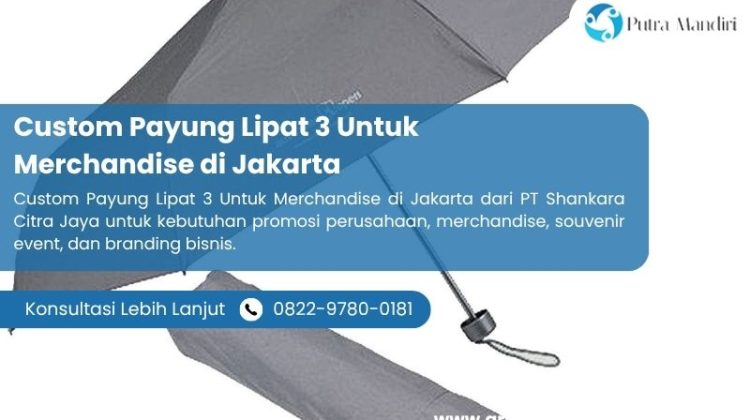 Custom Payung Lipat 3 Untuk Merchandise di Jakarta