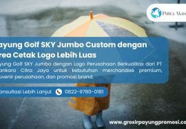 Payung Golf SKY Jumbo Custom dengan Area Cetak Logo Lebih Luas