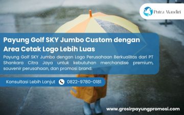 Payung Golf SKY Jumbo Custom dengan Area Cetak Logo Lebih Luas