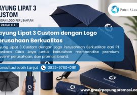 Payung Lipat 3 Custom dengan Logo Perusahaan Berkualitas
