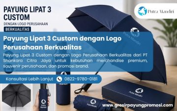 Payung Lipat 3 Custom dengan Logo Perusahaan Berkualitas