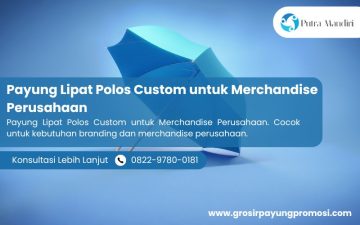 Payung Lipat Polos Custom untuk Merchandise Perusahaan