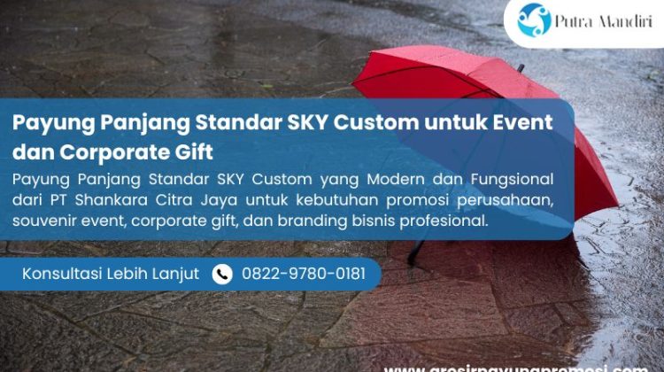 Payung Panjang Standar SKY Custom untuk Event dan Corporate Gift