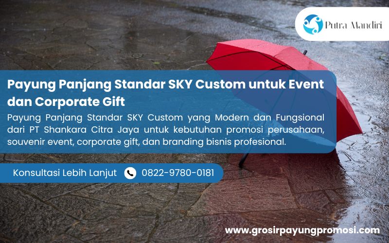 Payung Panjang Standar SKY Custom untuk Event dan Corporate Gift
