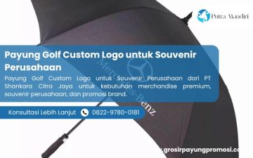 Payung Golf Custom Logo untuk Souvenir Perusahaan