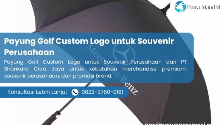 Payung Golf Custom Logo untuk Souvenir Perusahaan
