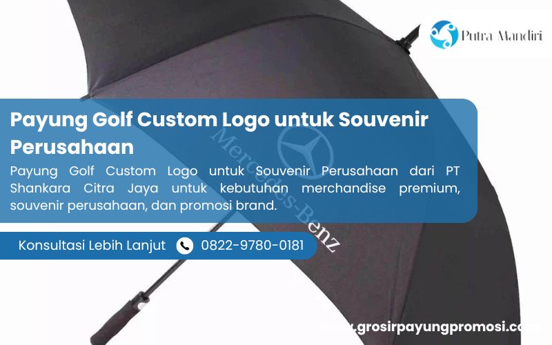 Payung Golf Custom Logo untuk Souvenir Perusahaan