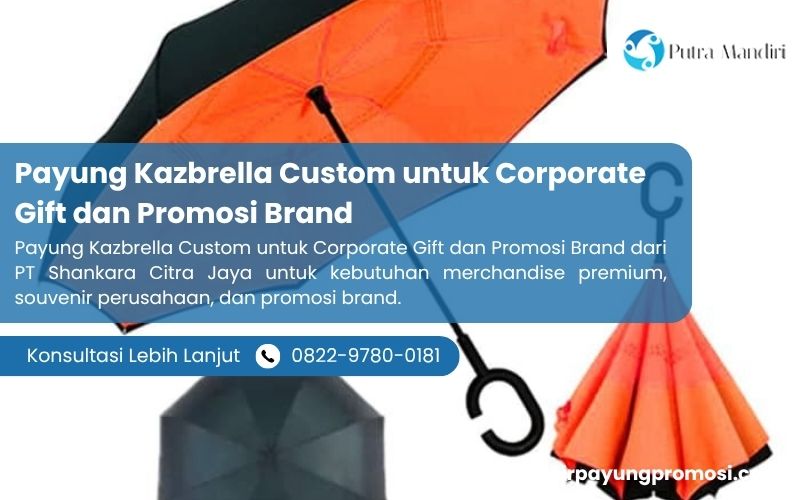 Payung Kazbrella Custom untuk Corporate Gift dan Promosi Brand