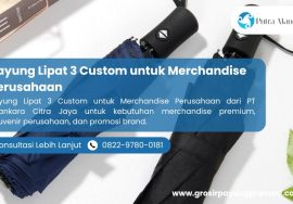 Payung Lipat 3 Custom untuk Merchandise Perusahaan