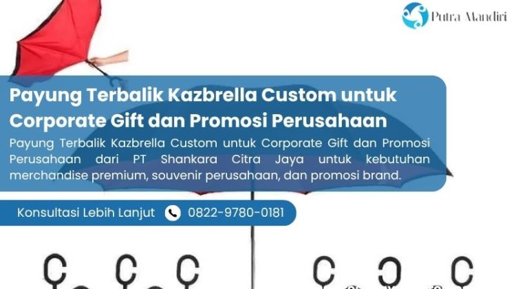 Payung Terbalik Kazbrella Custom untuk Corporate Gift dan Promosi Perusahaan