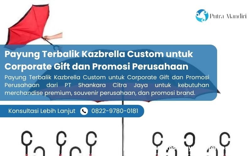 Payung Terbalik Kazbrella Custom untuk Corporate Gift dan Promosi Perusahaan