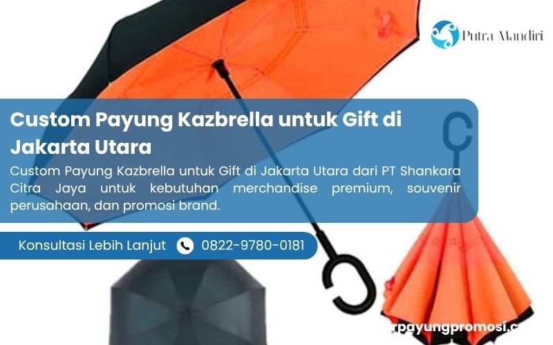 Custom Payung Kazbrella untuk Gift di Jakarta Utara